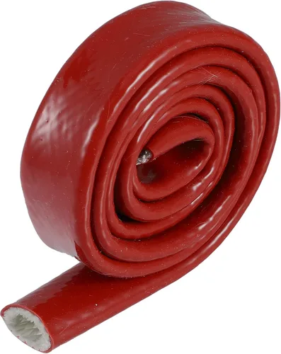 X AUTOHAUX Cinta de fibra de vidrio recubierta de silicona con manga de fuego de 3 pies de identificación de 1/2 "para líneas de manguera