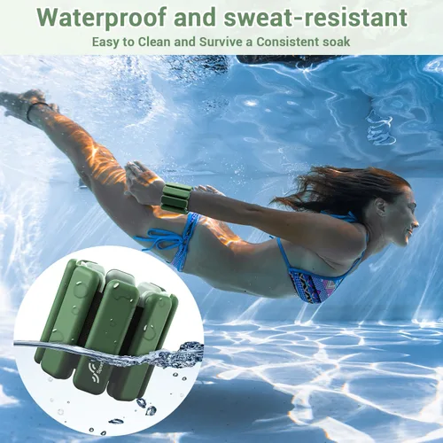 Miniatura 4 de Sportneer Pesas de muñeca y tobillo para mujeres y hombres, 1 par (1 libra/2 libras cada uno), pulsera con peso ajustable de silicona para yoga