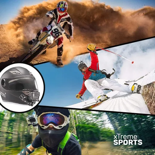 Miniatura 7 de MiPremium Juego de montaje de casco de brazo de extensión giratoria para GoPro Hero 13 12 11 10 9 8 7 6 5 4 Session Negro Plata XIAOYI 4K SJCAM