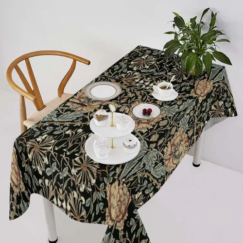 Miniatura 43 de Mantel de Mesa William Morris, Diseño Original William Morris Rústico de Granja Familiar con Estampado Étnico Mínimo para Decoración de Fiesta