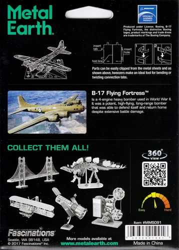 Miniatura 7 de Kit de modelo metálico 3D de Fascinations Metal Earth B-17 Flying Fortress