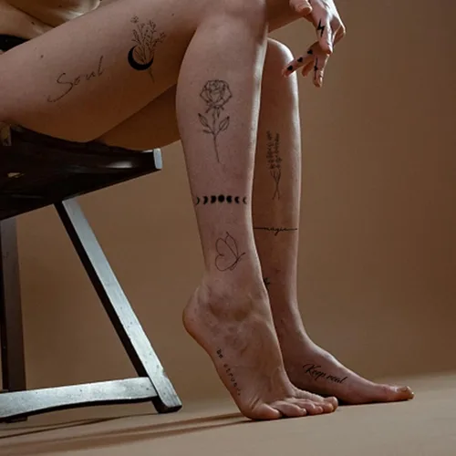 Miniatura 2 de Tatuajes temporales realistas para mujeres - 60 hojas de tatuajes falsos pequeños y diminutos removibles para adultos, 185 piezas minimalistas a
