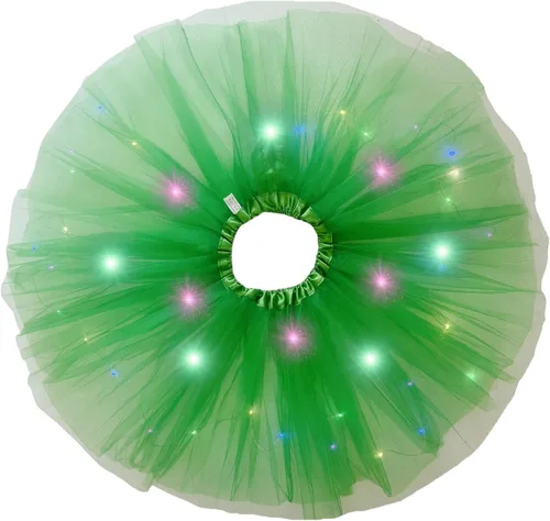 Miniatura 9 de Faldas de tutú LED para mujer, falda de tul con capas para baile de ballet, faldas iluminadas para disfraz de fiesta