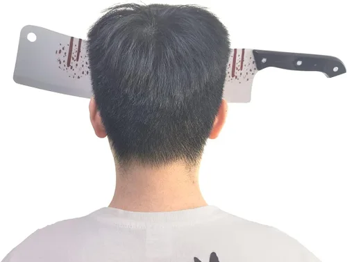 Miniatura 3 de Cooplay Disfraces de terror, accesorios de juguete de zombi, accesorios para el cabello, bandas para el cabello, hacha decapitada, broma, cosplay