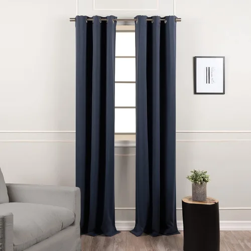 Miniatura 19 de Best Home Fashion Paneles de cortinas opacas con aislamiento térmico de alta calidad para tratamiento de ventanas, para dormitorio, acero inoxidable