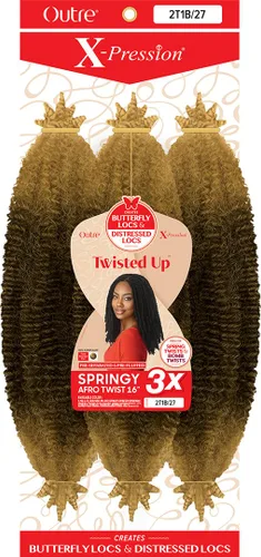 Miniatura 4 de Outre X-Pression Trenza Sintética - 3X SPRINGY AFRO TWIST 16 (2T1B/27)