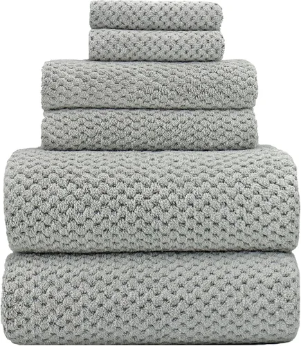 YTYC Toallas, 39x78 pulgadas Sábanas de baño extragrandes para adultos Juegos de toallas de baño extra grandes de lujo de 6 Toallas de ducha súper