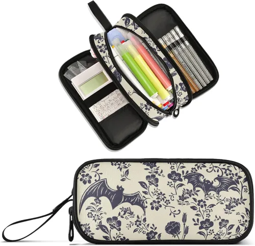 Miniatura 24 de Estuche para lápices de gran capacidad de los años 80 y 90, bolsa para lápices, oficina, escuela, bolsa grande para bolígrafos con almacenamiento