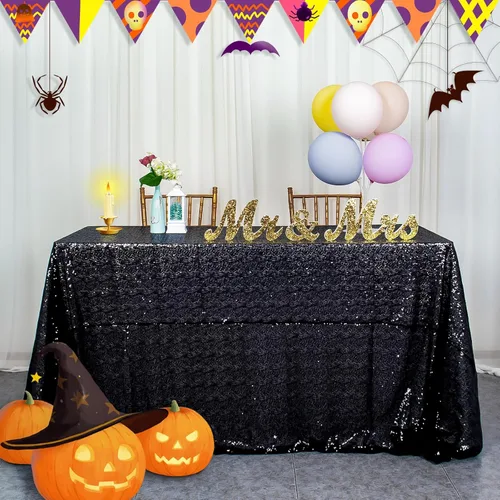 Miniatura 22 de ShiDianYi Mantel de lentejuelas color azul bebé, de 50 x 72 pulgadas, mantel rectangular de lentejuelas para decoración de boda - 200111E
