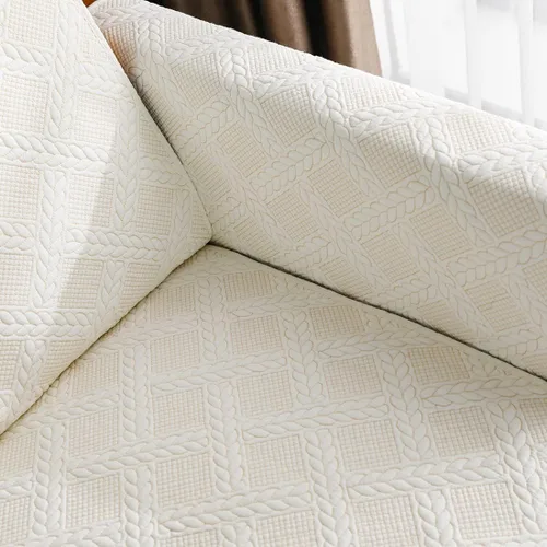 Miniatura 5 de vctops Fundas acolchadas de algodón con bordado de algodón para sofá modular, fundas reversibles para sofá modular, protector de muebles para sala