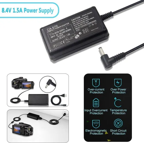 Miniatura 2 de Cargador adaptador de CA CA-570 compatible con Canon XA25, XA10, XA-20, XA30, HG20, XH-A1, XA-30, HF M31 HF S10 Vixia HF100, XA11, HF G20, FS200