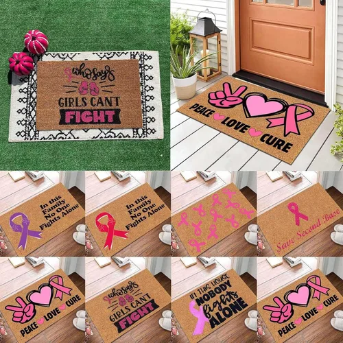 Miniatura 3 de Felpudos de 24 x 16 pulgadas, diseño de cinta rosa para concientización sobre el cáncer de mama, para mujeres, jóvenes, niñas, regalos