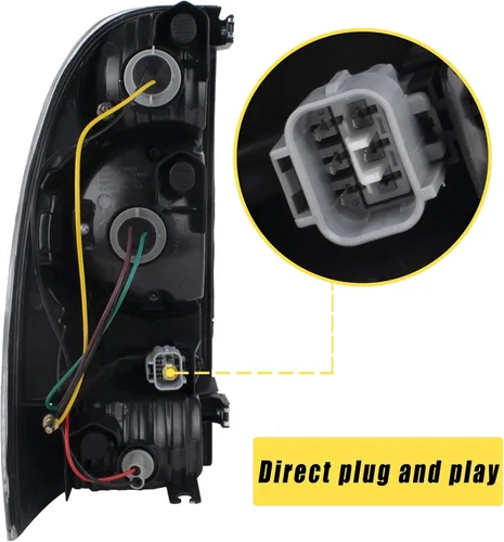 Miniatura 3 de Boine Luz trasera compatible con Toyota Tacoma Pickup 2005-2015 para conductor y pasajero, luces de freno LED, lente LED, bombilla y arnés incluidos