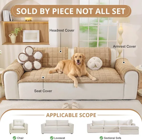 Miniatura 4 de OstepDecor Funda de sofá para perros, funda de sofá antideslizante lavable para mascotas, funda de sofá suave para sofá, sofá biplaza y seccional