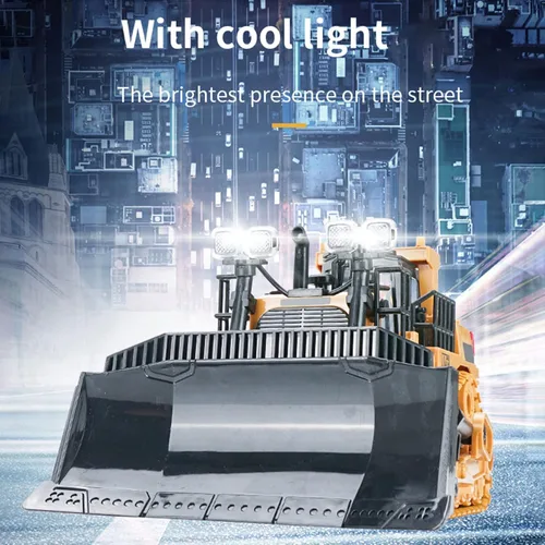 Miniatura 6 de Goolsky Bulldozer de control remoto, 11 canales Metal RC Bulldozer con luces y sonido 1/20 2.4GHz bulldozers vehículos de construcción con 2