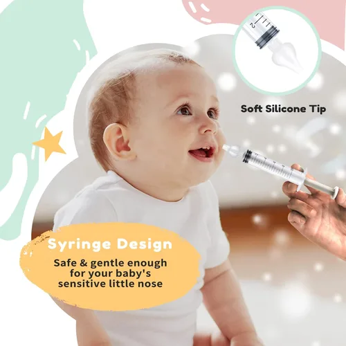 Miniatura 4 de Irrigador nasal para bebé, 0.3 fl oz, aspirador nasal profesional para bebés con puntas de succión nasal de silicona segura, jeringa nasal portátil