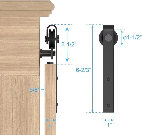 Miniatura 4 de ZEKOO - Mini herrajes para puerta tipo granero