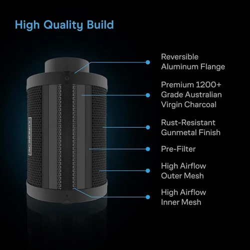 Miniatura 6 de AC Infinity CLOUDLINE LITE - Kit de filtración de aire de 4 pulgadas, ventilador en línea y filtro de carbono, sistema de refrigeración