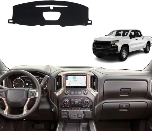 Miniatura 24 de Accesorios interiores personalizados para Silverado 1500 2019 2020 2021 2022 cubierta de tablero reduce el deslumbramiento, elimina grietas, rojo