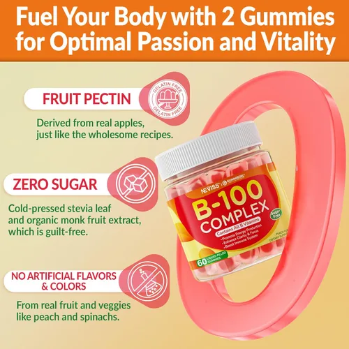 Miniatura 9 de Gomitas de complejo súper vitamina B, complejo B metilado para mujeres y hombres, todas las vitaminas B, metilo B12, metilfolato, vitamina C