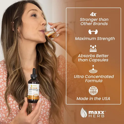 Miniatura 2 de Maxx Herb Extracto de raíz de astrágalo: la tintura líquida de máxima fuerza se absorbe mejor que las cápsulas o el polvo, para apoyo inmunológico