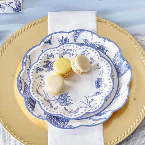Miniatura 3 de Kate Aspen Blue Willow - Platos decorativos de papel prémium de 7 pulgadas (peso de 350 GSM, juego de 16), perfectos para despedidas de soltera