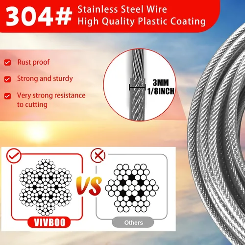 Miniatura 2 de Candados de cable de 4 pies/6 pies/10 pies/15 pies con combinación de cable de seguridad de 1/8 pulgadas con bucles para cerca, equipaje, gimnasio