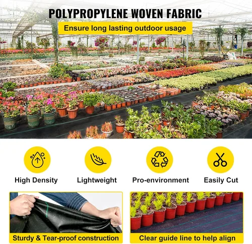 Miniatura 3 de Happybuy - Funda para suelo de tela geotextil resistente, no tejida para invernadero comercial, jardín, barrera, tapete para bloqueo