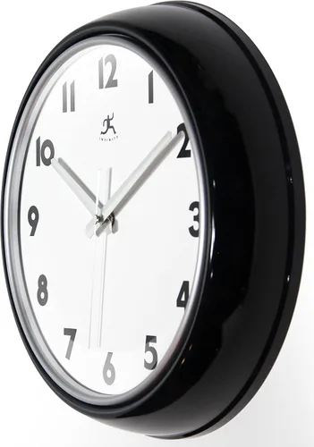 Miniatura 2 de Infinity Instruments Lux - Reloj de pared negro, retro de 12 pulgadas, moderno reloj de pared, fácil de leer, ideal para sala de estar, oficina