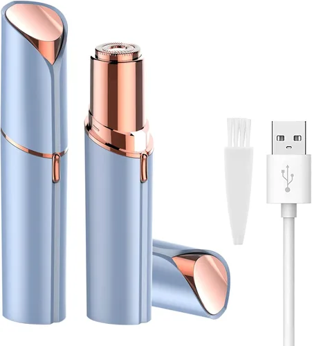 LAIKME Rosarden - Removedor de vello facial, afeitadora para mujeres, recargable por USB, IPX6, impermeable, para labios, cuerpo, brazos, bigotes,
