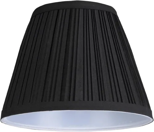 Aspen Creative 33005A, Pantalla de Lámpara Transicional de Respaldo Rígido con Forma de Imperio y Construcción Spider en Negro Plisado, 9" de ancho