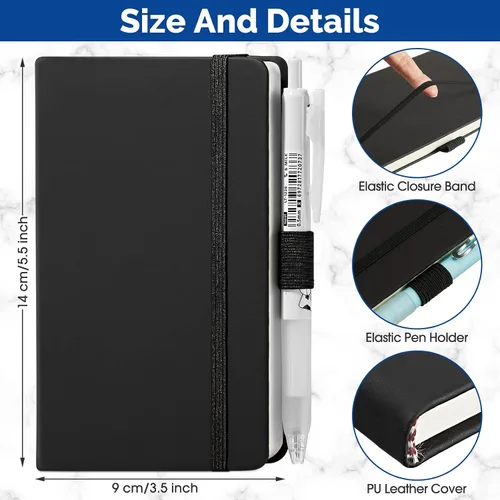 Miniatura 2 de Laumoi Paquete de 40 cuadernos de bolsillo, tamaño A6, mini diario de tapa dura, cuadernos forrados de cuero PU de 3.5 x 5.5 pulgadas, bloc de notas