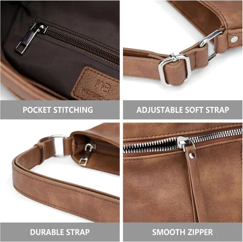 Miniatura 4 de WESTBRONCO Bolsos de mano para mujer, bolsos cruzados, bolso de hombro suave con correa ajustable