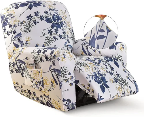 Miniatura 8 de Iauddy Funda para sillón reclinable, elástica, suave, antideslizante, para silla reclinable, 4 piezas, protector de muebles para sillón reclinable
