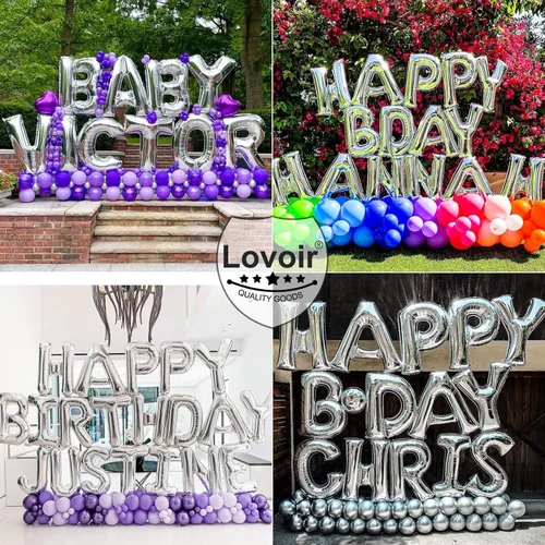 Miniatura 6 de Lovoir Globos grandes de 40 pulgadas con la letra G de color plateado de gran tamaño, globo de helio de aluminio de Mylar para fiesta de cumpleaños