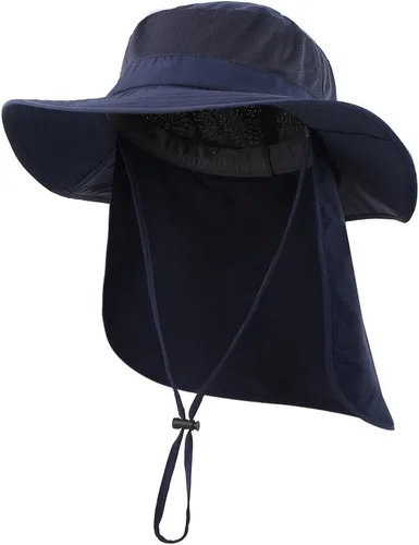 Miniatura 19 de Home Prefer Sombrero de sol UPF50+ de malla para exteriores, de ala ancha, con solapa para el cuello, sombrero de pesca para hombres y mujeres Verde