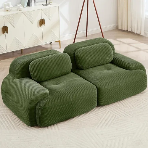 Miniatura 14 de Juego de sofás seccionales sin hueso de 117 pulgadas para sala de estar, modular en forma de L y sofá de 3 plazas con asiento profundo, almohadas