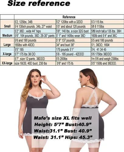 Miniatura 7 de Avidlove Lencería sexy para mujer, ropa de dormir, camisón, babydoll, lencería de algodón