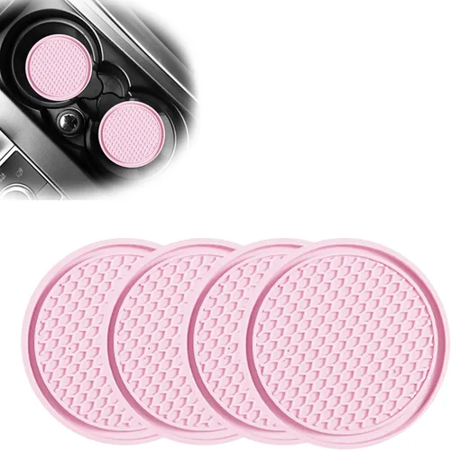 Miniatura 8 de Paquete de 4 posavasos para automóvil, portavasos universales para automóvil, posavasos suaves de silicona para portavasos de automóvil, adecuados