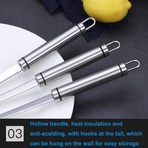 Miniatura 5 de Coladores de malla fina, SUS 304 de acero inoxidable de alta calidad, colador de alimentos de malla fina, colador de cocina, tamiz de mano, cuchara