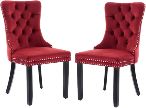 Miniatura 33 de Juego de 6 sillas de comedor modernas para sala de estar, cocina, patas de madera maciza, cojín acolchado de tela de lino, asiento y respaldo