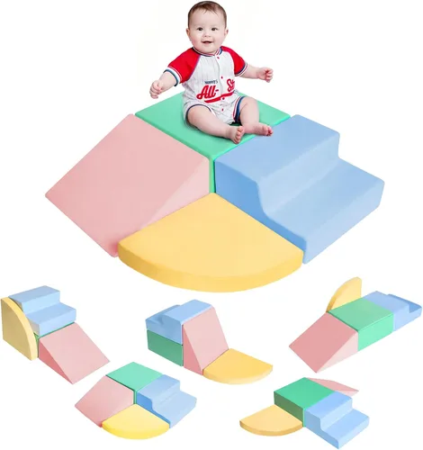Miniatura 9 de DTRK Juguetes de escalada para niños pequeños de 1 a 3 años, 6 piezas de bloques de escalada de espuma para niños pequeños, escalador de esquina