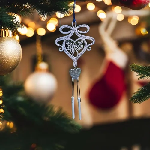 Miniatura 5 de Mooney Tunco, memorial con llamador de ángel "A Gift from Heaven" Engraved Pewter Wind Chime in Gift Box with Poem for Funeral Sympathy Gift or to