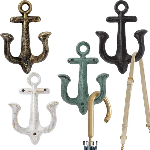 Miniatura 10 de Notakia Ganchos Decorativos de Pared Montados Antiguos Shabby Chic de Metal para Hogar Baño Toallas Abrigos Perchero, Ganchos de Pared de Hierro