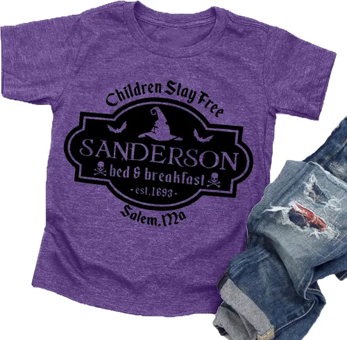 Miniatura 4 de LAZYCHILD It's Just A Bunch of Hocus Pocus - Camiseta de Halloween para niños y niñas, Sanderson Sister Graphic Shirt