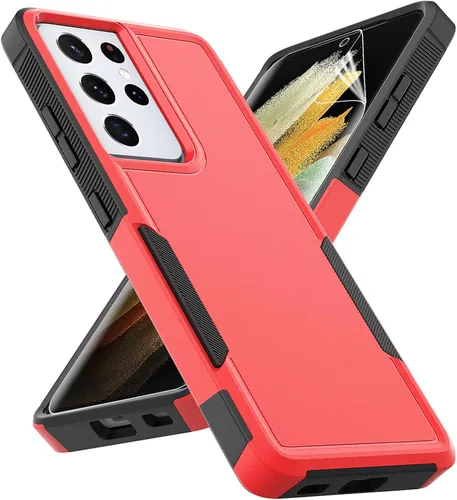 Miniatura 14 de Funda para Samsung Galaxy S21 Ultra: funda protectora de doble capa resistente para teléfono celular, a prueba de golpes, con protector de pantalla