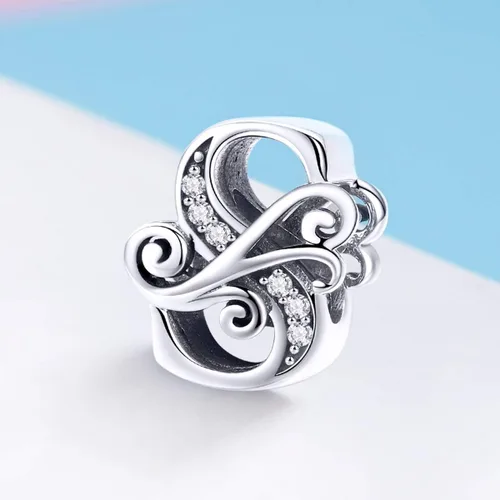 Miniatura 4 de Plata de ley 925 maciza con piedras cúbicas, opciones de regalo completas AZ alfabeto encantador, letras abalorios para pulseras europeas Pandora