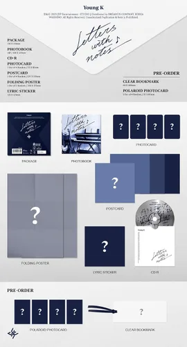 Miniatura 4 de DAY6 Young K Letras con notas 1er Álbum Completo 2 Versión SET Versión Estándar+Versión Digipack+Seguimiento Sellado