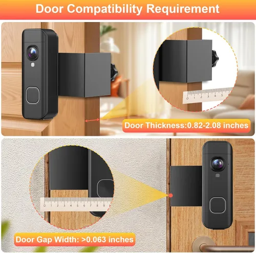 Miniatura 3 de Soporte antirrobo para timbre compatible con el timbre de batería Blink 2026 2K+, soporte de cámara para timbre de puerta sin taladro, soporte