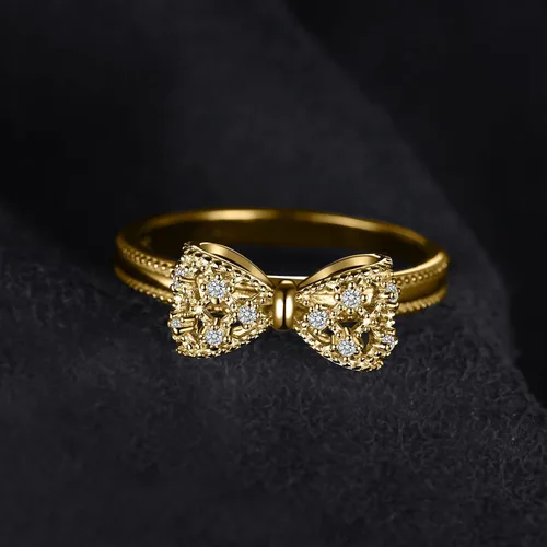 Miniatura 38 de JewelryPalace - Anillos de plata de ley 925 chapados en oro rosa, amarillo o blanco de 14 K para mujer, de compromiso, con circonia cúbica, de boda